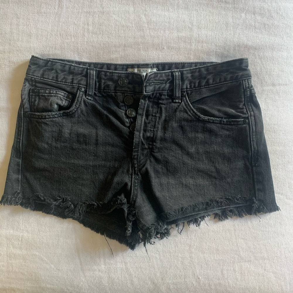 Free People - black jean shorties